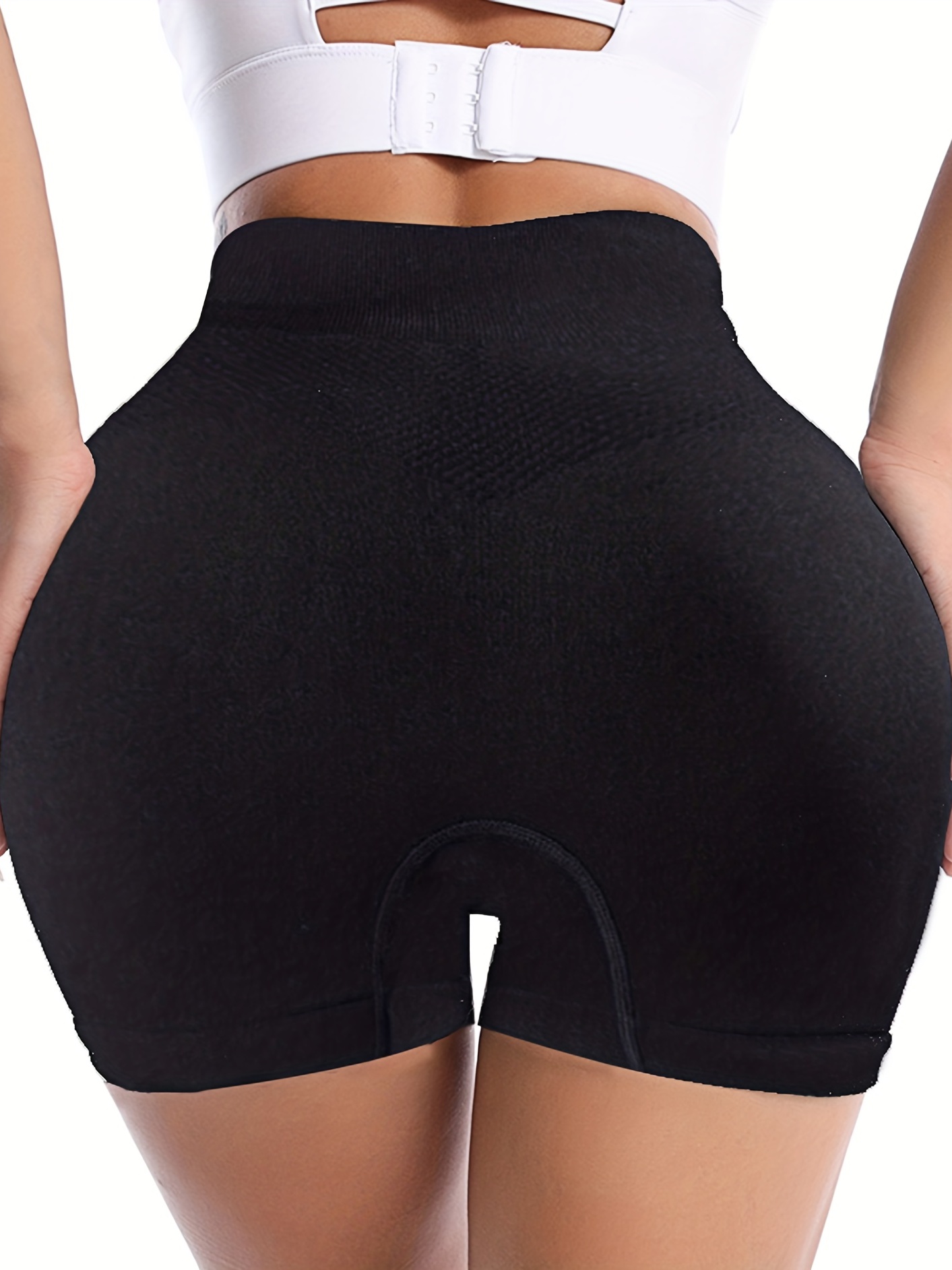 High Rise Seamless Fitness Shorts Solid Stretchy Biker Shorts