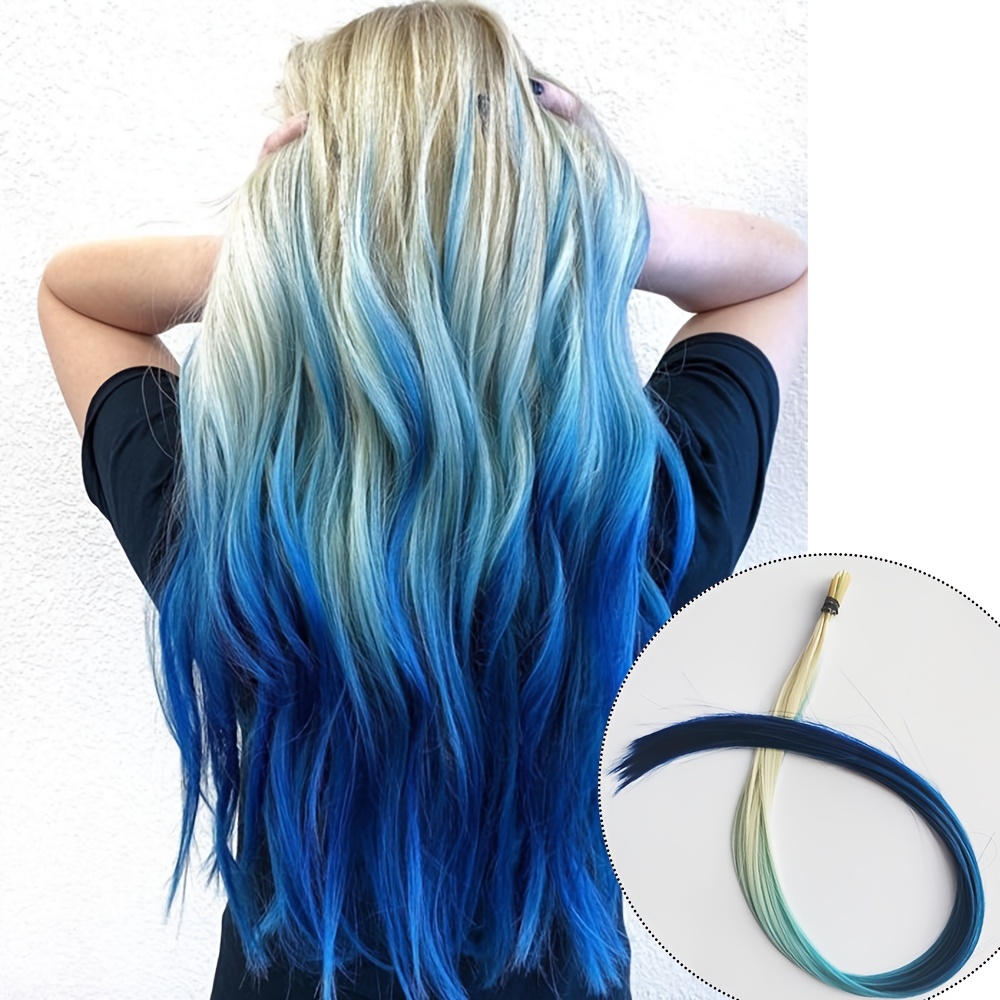 Colorful Hair Extension Ombre Long Straight Hairpiece - Temu