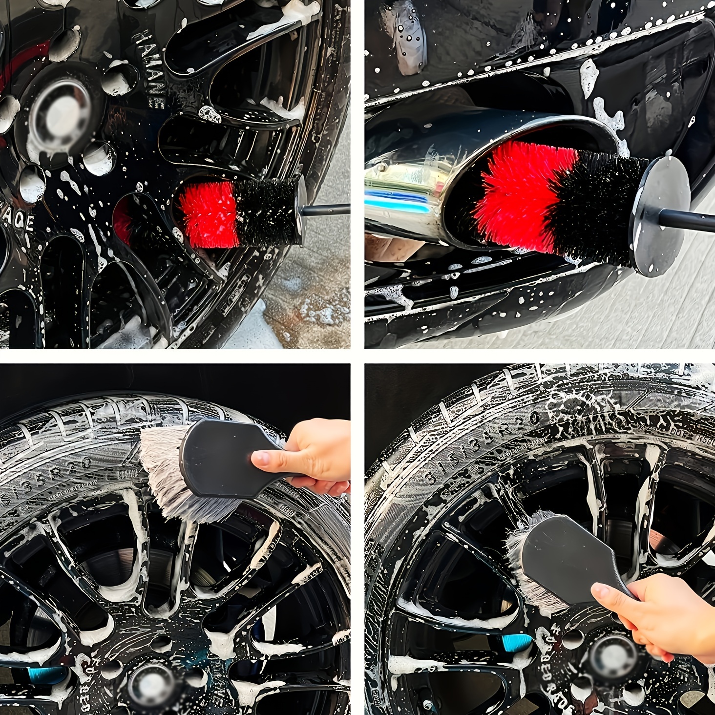9pcs Car Cleaning Tools Kit Include Tire Brush, Wheel Brush, Wash Mitt –  The EV Shop