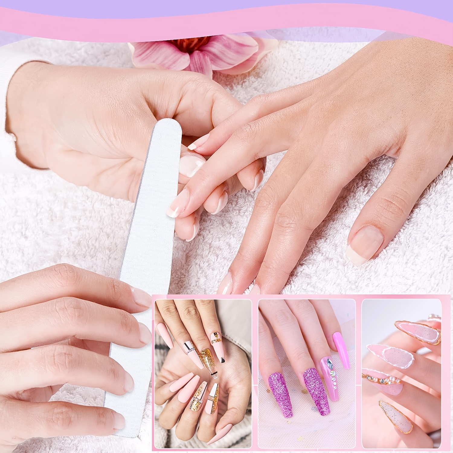 1 Nail Kit Set Professional Acrylic Nail Kit 12 Glitter - Temu