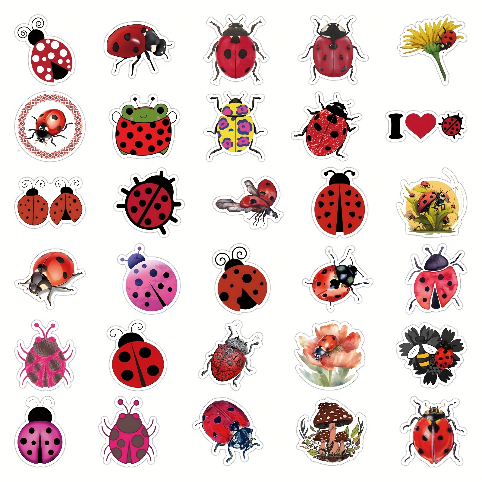 Ladybird Ladybug Stickers Waterproof Vinyl Decals For Bike - Temu