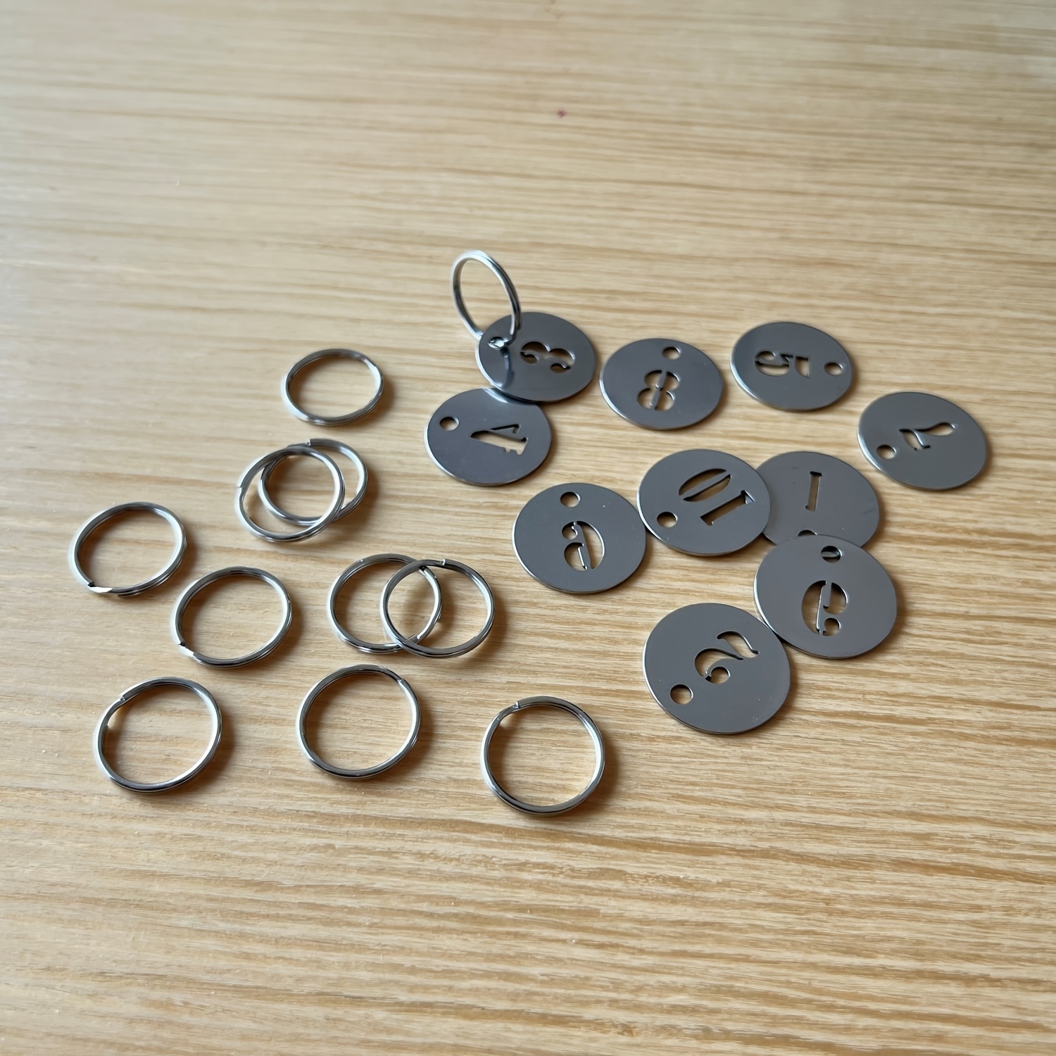 304 Stainless Steel Key Tags With Ring 10 Pcs 25mm Hollowed Number Id Tags  Key Chain Numbered Key Rings - Temu