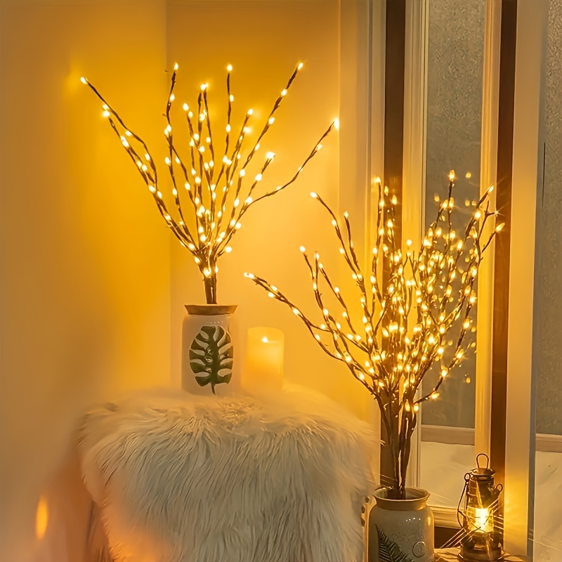 TKMARS Branche Lumineuse LED pour Vase Décoration de Noël Arbre Lumineux  Interieur Lumineux Éclairage Branche Brindille pour Centre de Table Bureau