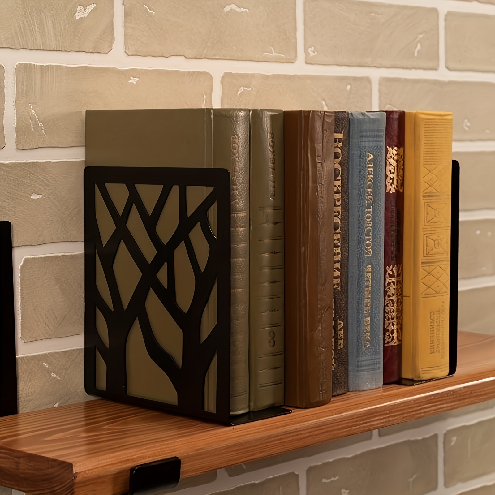 SIPLIV Sujetalibros de estilo minimalista creativo Soporte de libros  ajustable de metal Soporte para libros Estante de escritorio - Redondo,  dorado