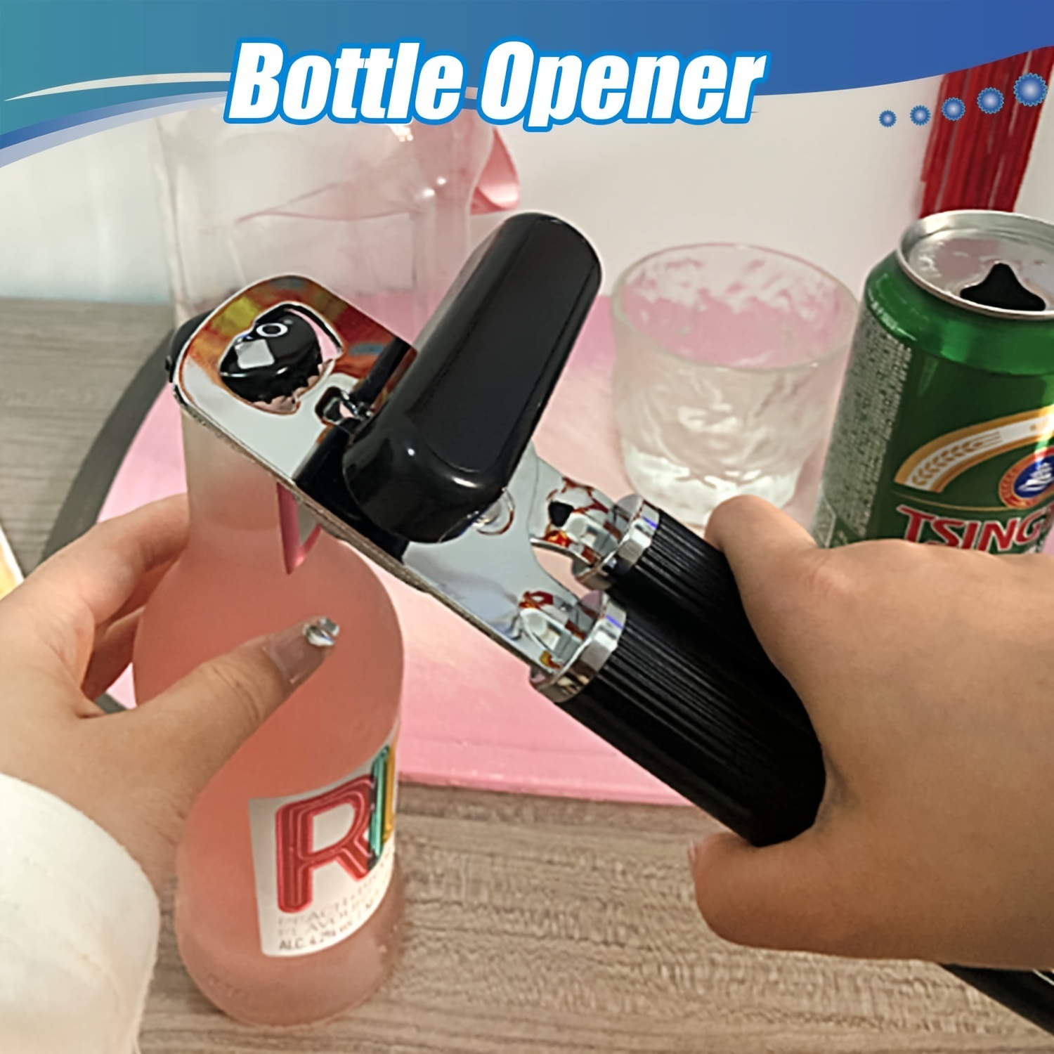 Can Opener, Stainless Steel Manual Can Bottle Opener With Smooth Edge,  Ergonomic Design, Easy To Adjust Large Knob And Anti-slip Comfortable  Crank, Kitchen Gadgets, Cheap Items, Chrismas Party Supplies - Temu