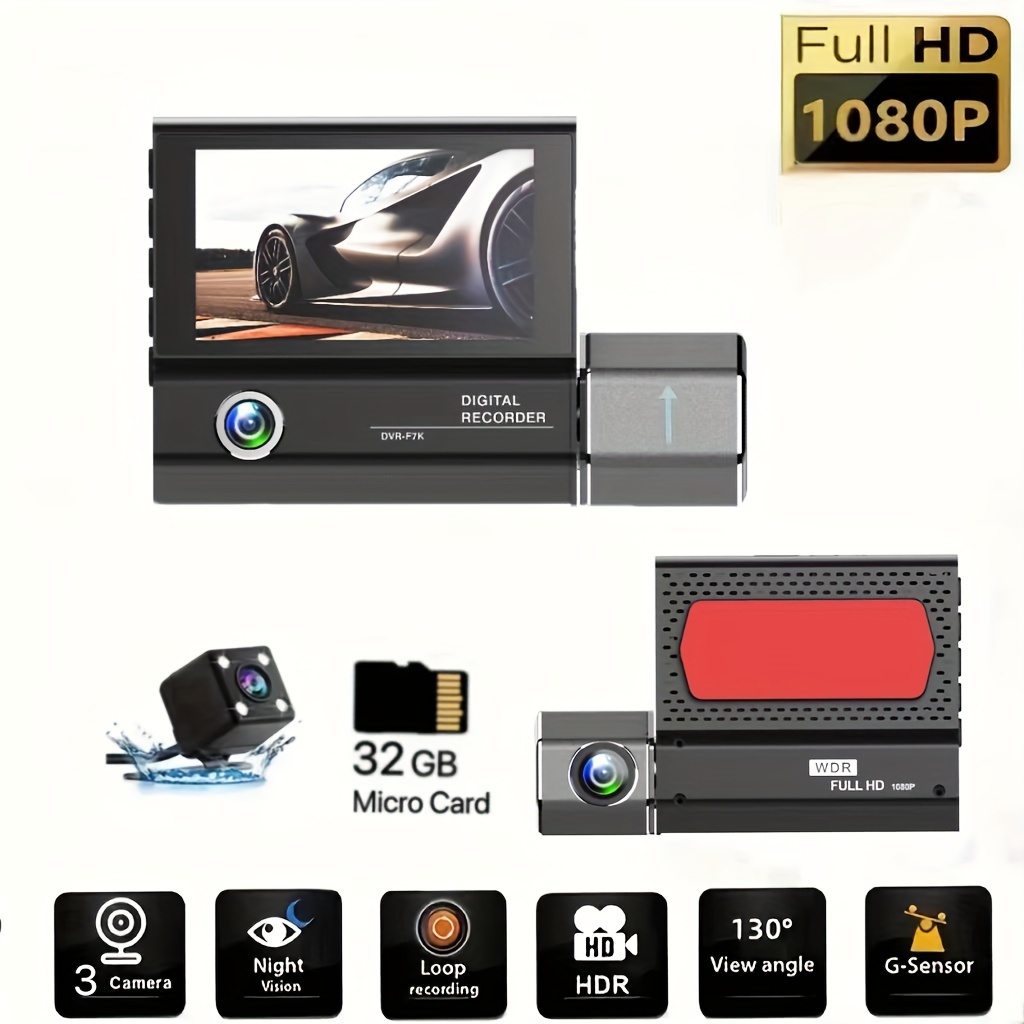 Dash Cam Für Autos, Vorne Und Innen, 1080P Dual-Kamera Mit IR
