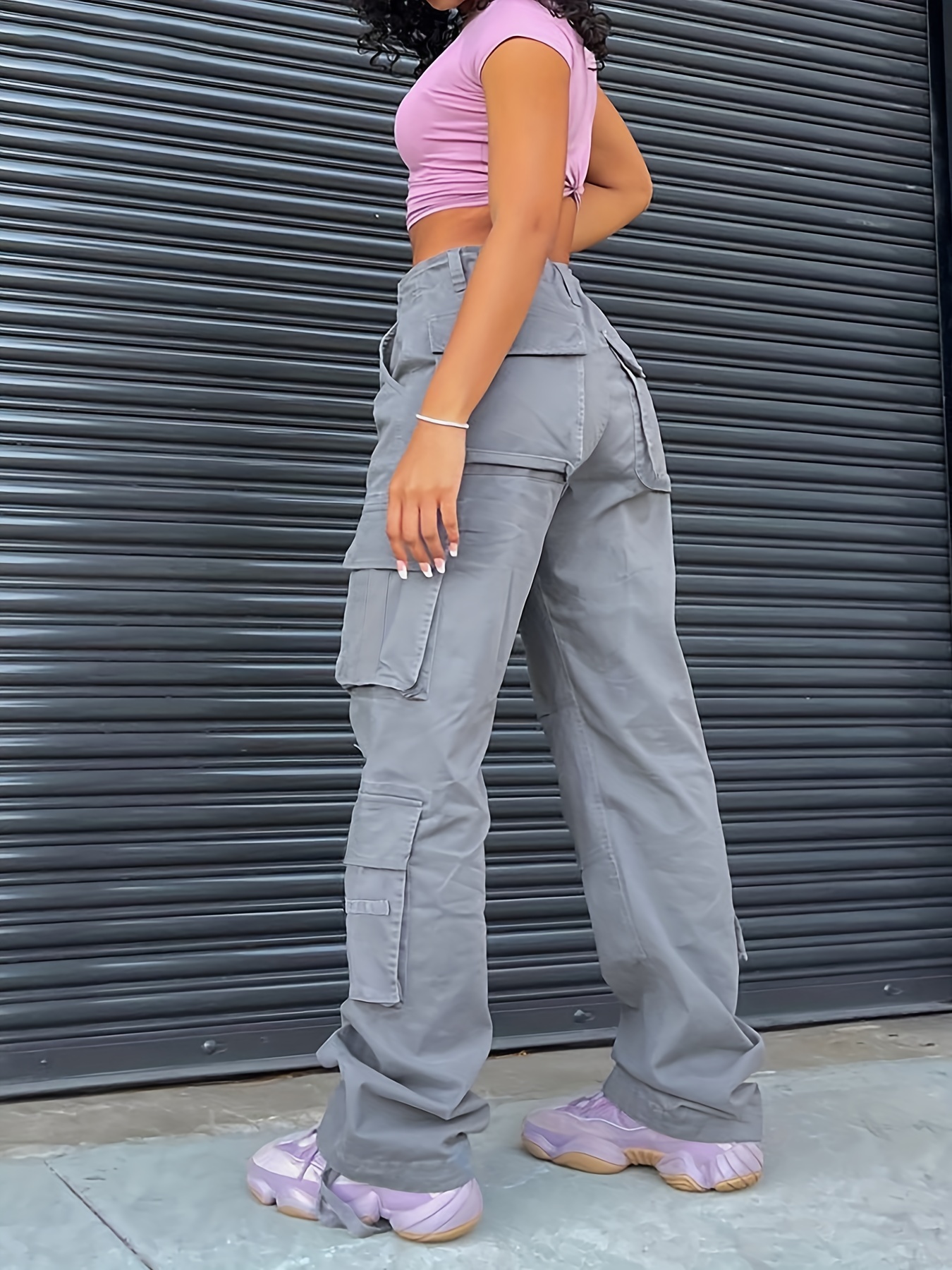 Y2k Oversized Cargo Straight Casual Pants Straight Loose Low - Temu Canada