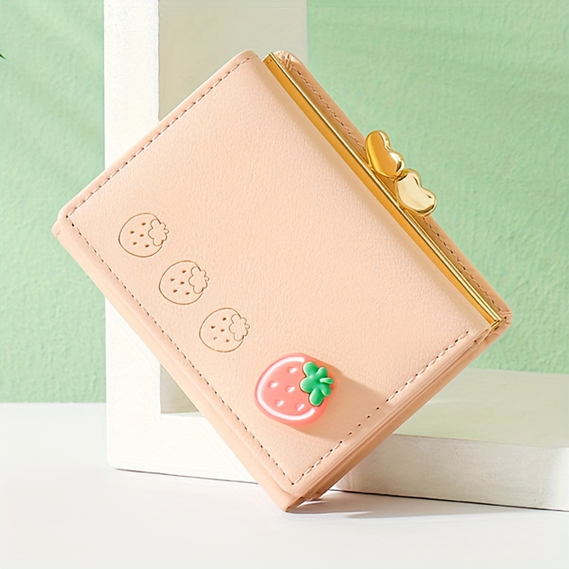 Ladies Wallet Cute Cartoon Strawberry Pattern Wallet Brand Design PU  Leather Coin Purse Clutch Bag Card Holder Сумки женские - AliExpress