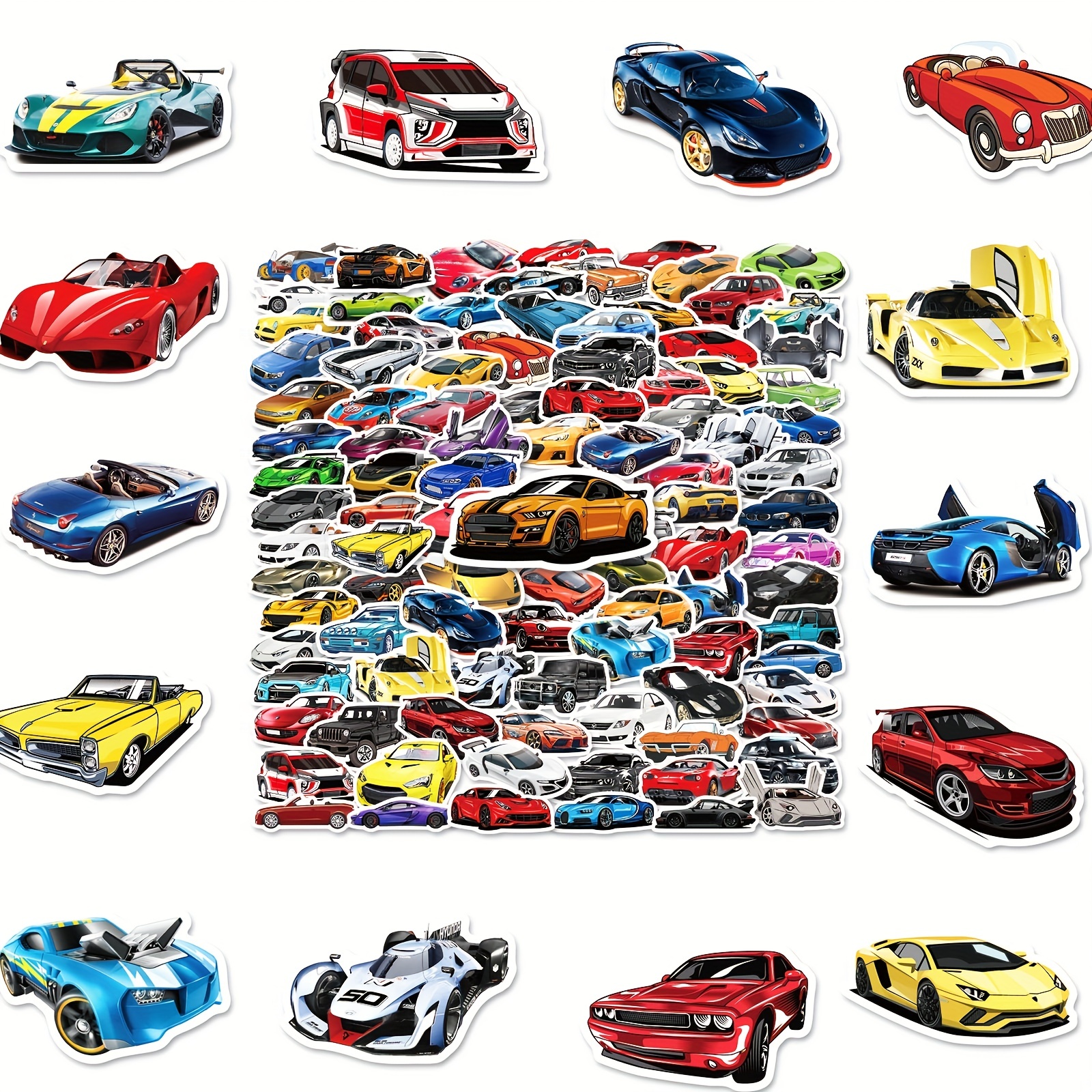 100pcs JDM Racing Car Stickers Vinyl Waterproof Stickers Japanese Racing  Car Stickers for Kids Teens Boys Adults, Sport Car Decals for Laptop Water