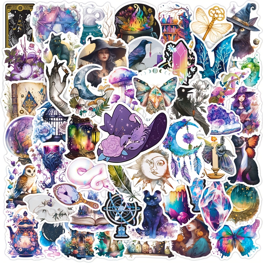10/50/100pcs Bohe Witchy Apothecary Stickers Witch Sticker Astrology Tarot  Goth Stickers Waterproof Toy Decals for Kid Girl Gift