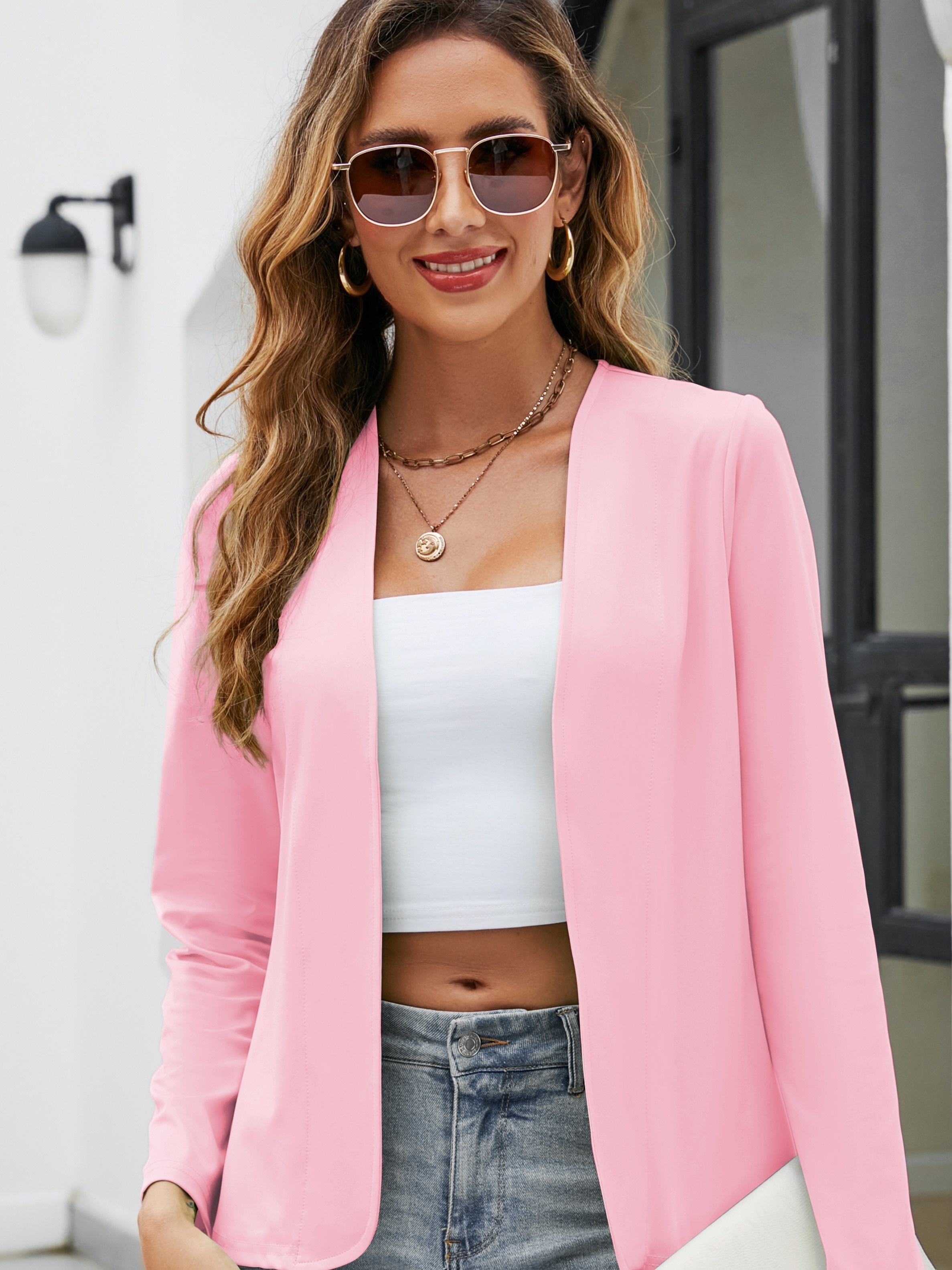 solacol Womens Tops Summer Casual Womens Tops Casual Womens Tops Long  Sleeve Fashion Women Open Front Sequin Jacket Long Sleeve Short Blazer  Casual Coat Tops Long Sleeve Womens Tops 