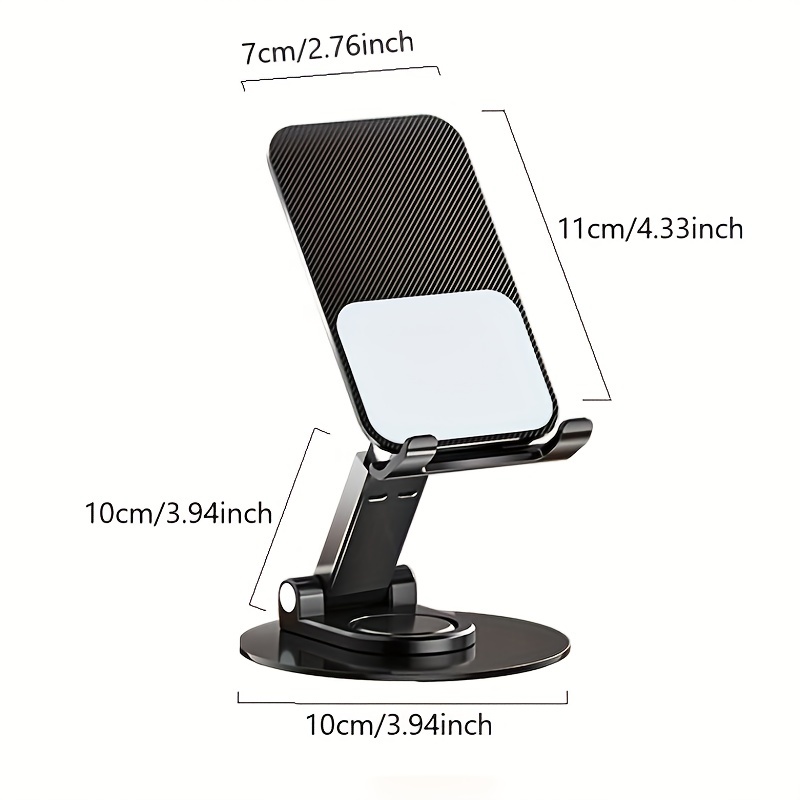 Portable Foldable Phone Stand, 360 Degree Rotation, Height Adjustable, Cell  Phone Holder - White 
