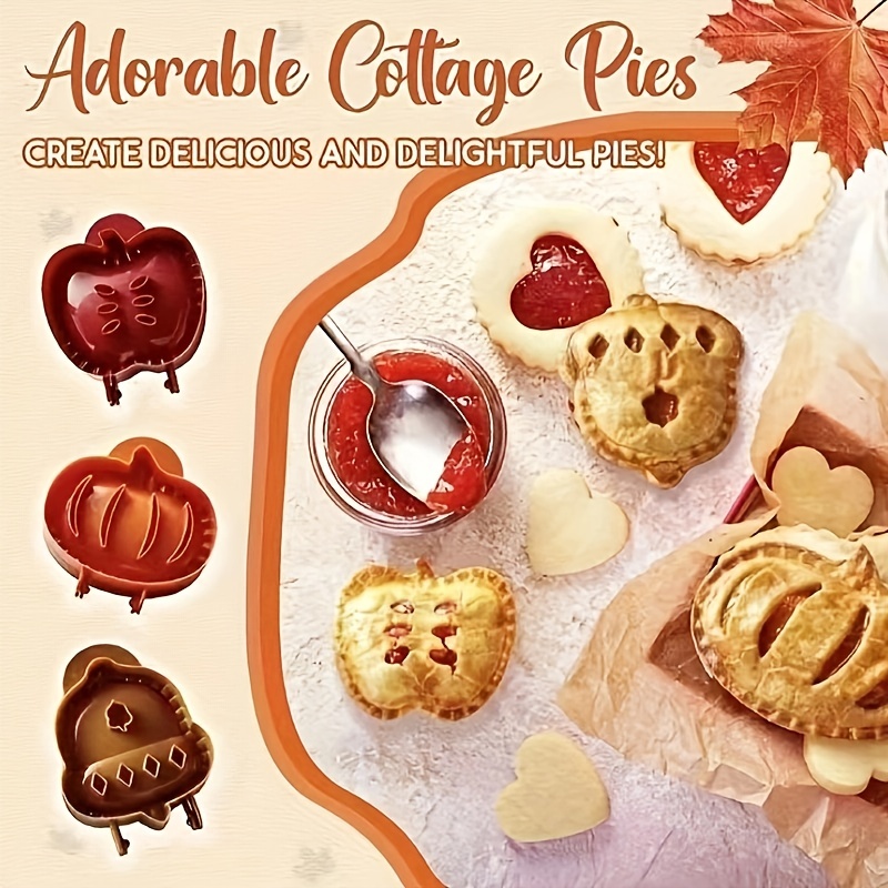  Halloween One-Press Hand Pie Maker, Party Potluck Mini Pie Maker,  Hand Pie Molds For Baking, Dough Presser Pocket Pie Molds, Apple, Pumpkin  and Acorn Shapes (Apple): Home & Kitchen