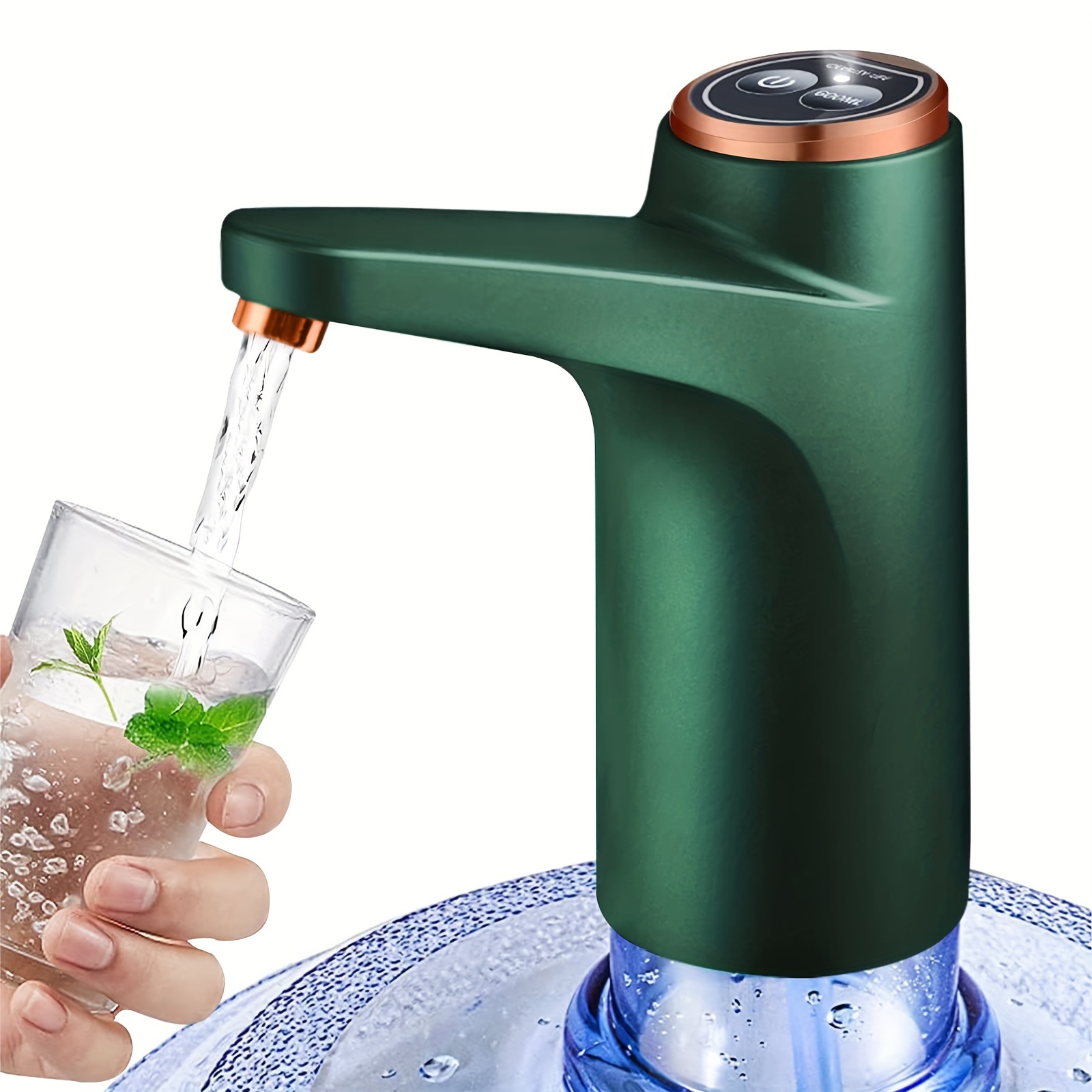 1 Stück 5-Gallonen-Wasserkrugspender, tragbare Wasserflaschenpumpe für 2–5  Gallonen, Trinkwasserpumpe, USB-Ladewasserspender