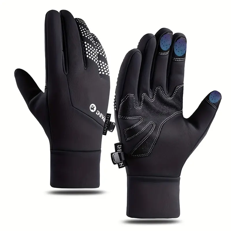 1pair Men's Winter Windproof Waterproof Warm Touch Screen Gloves, For  Running Cycling, Driving, Skiing
