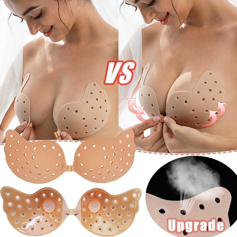 Women's Silicone Adhesive Bra Pads Breast Inserts Breathable - Temu Austria