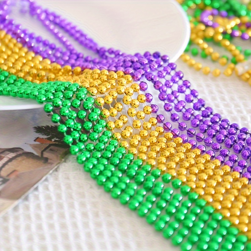 Mardi Gras Beads Metallic Bead Necklace