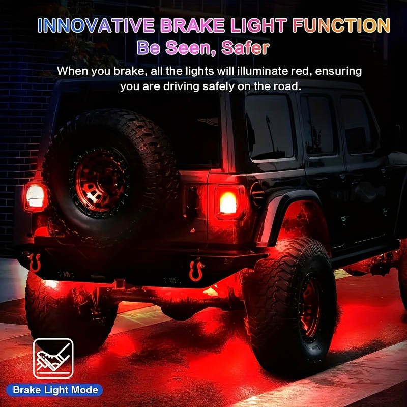 Rock Lights For Trucks,10 PCS RGB LED Rock Lights With APP/Remote Control &  Music Mode, Rock Neon Light Kits For Pickup Off Road RZR SUV ATV UTV Car