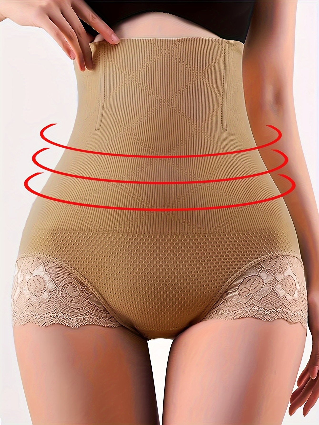 Lace Trim Adjustable Panties High Waist Tummy Control Butt - Temu Australia