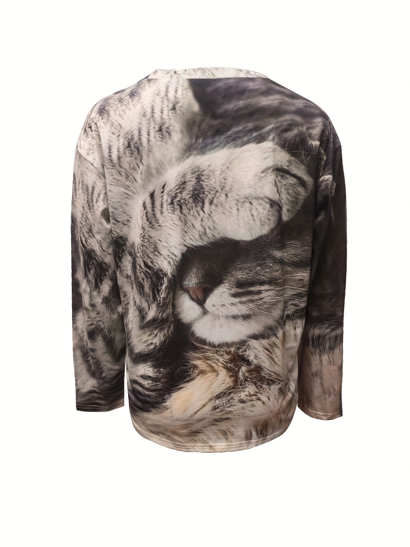 Camisola de manga comprida estampada para gato feminina, Hoodies