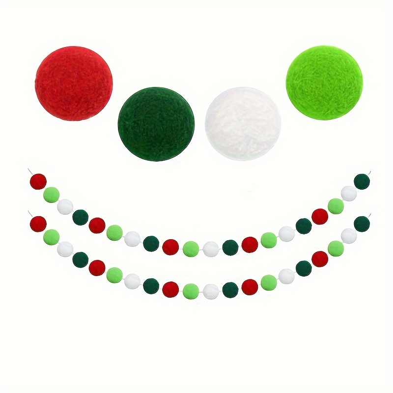 Pom Pom Garland 4th Of July Red White Blue Felt Ball - Temu Japan