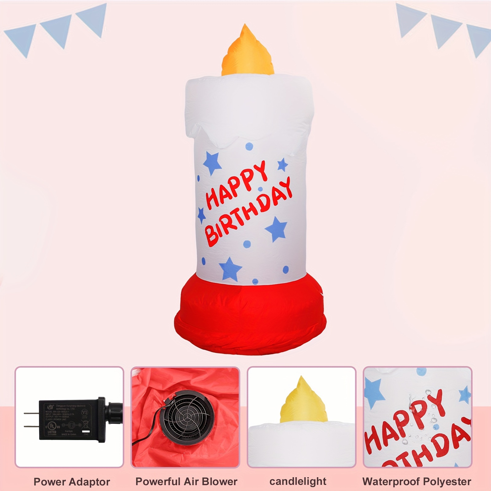 Vela happy birthday 1 año - Vela aniversario - Artículos Para Fiestas