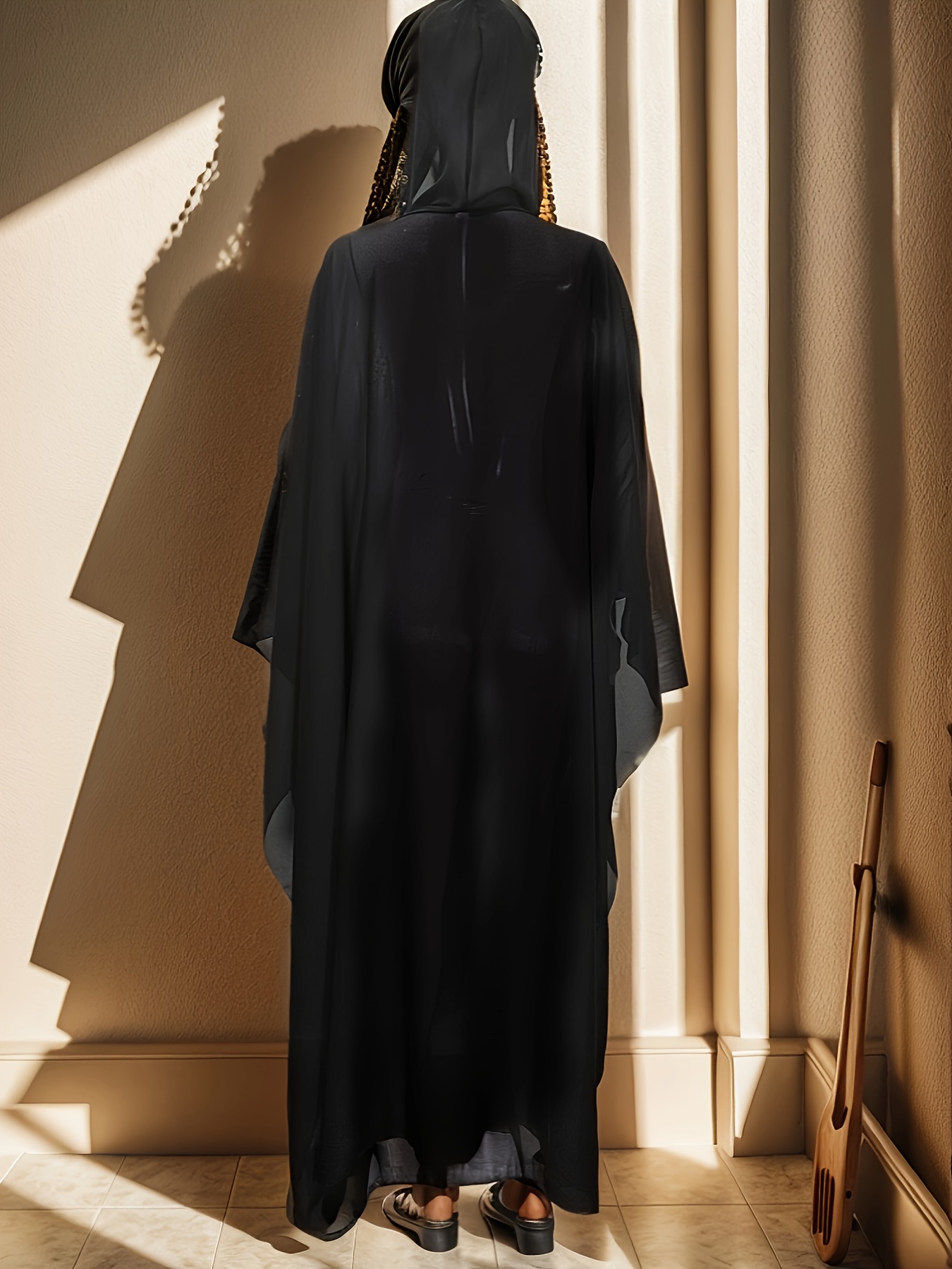 ramadan plus size beaded floral pattern kaftan dress elegant zip front long sleeve hooded dress womens plus size clothing