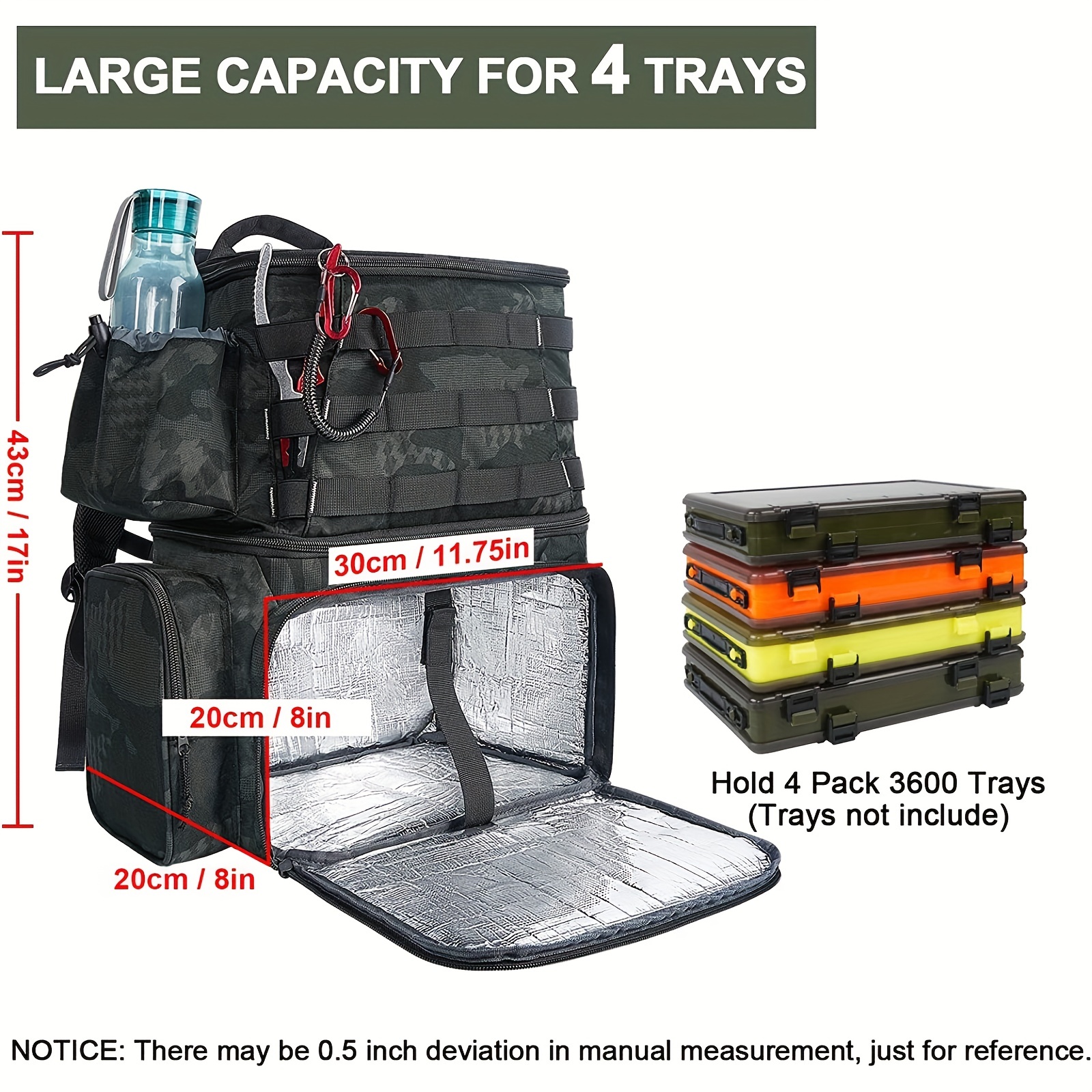 Fishing Tackles Storage Backpack With Cooler Large Fishing Bag With Rod  Holders Outdoor Camping Hiking Portable Tactical Sports Bag - Sports &  Outdoors - Temu United Kingdom