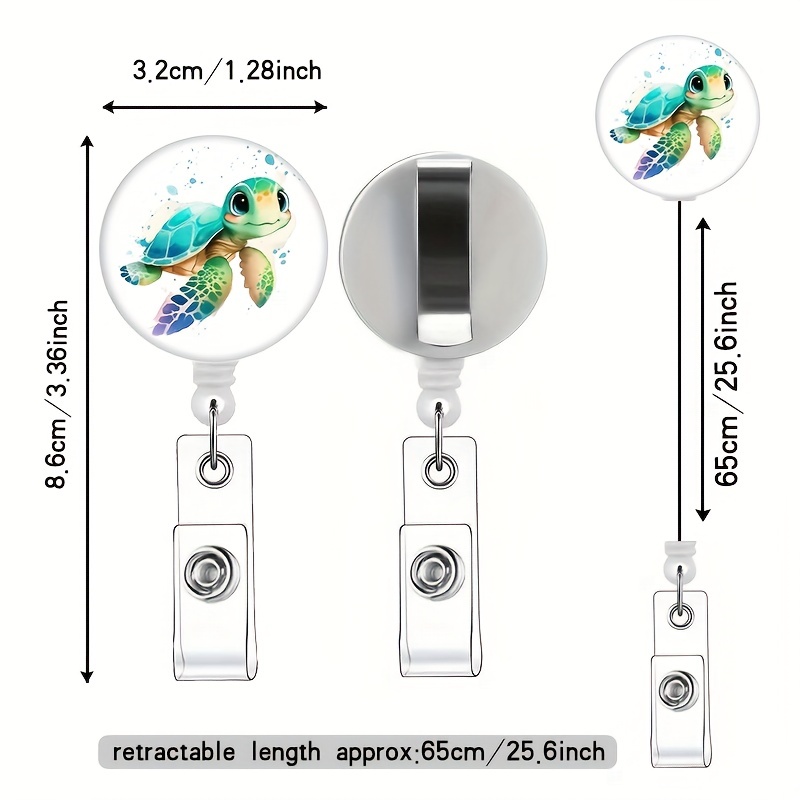 6pcs Funny Tortoise Badge Reel Cute Nursing Retractable Badge Holders Fit  Nurse, Doctors, Teachers, ID Card Holders And Student Business Meeting