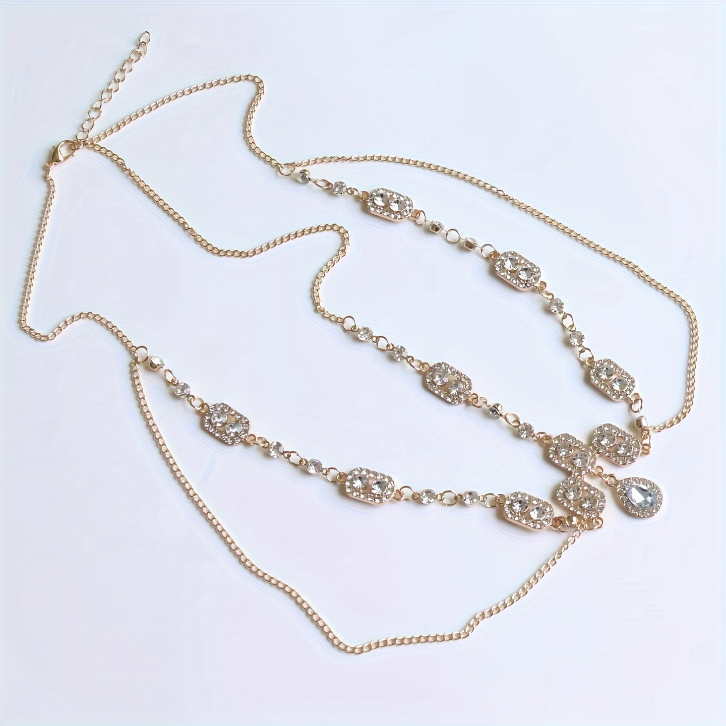 1PC Boho Style Forehead Ornament Rhinestone Forehead Chain Elegant Pendant  Bridal Wedding Dress Hair Accessories