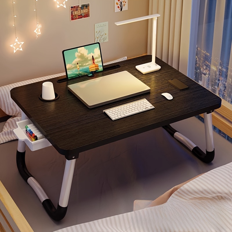 Mesa pequeña de madera de piso bajo, mesa pequeña de centro de madera  pequeña mesa de comedor pequeña mesa de computadora portátil ajustable  (color 
