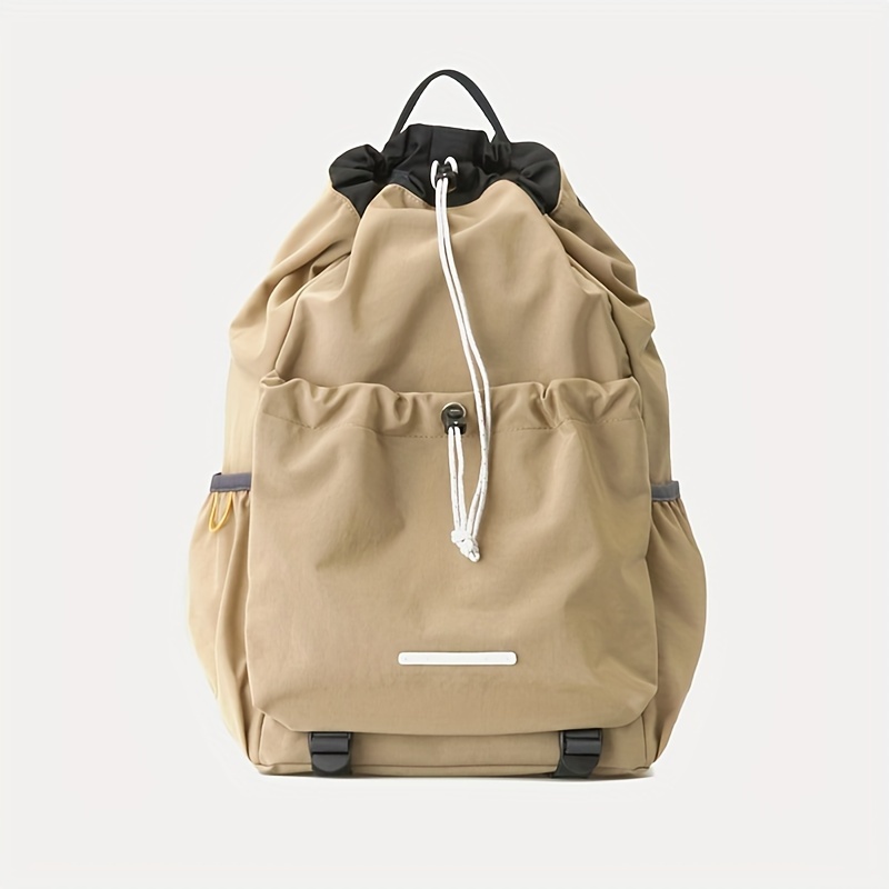 Outdoor Drawstring Backpack, Large Capacity Travel Bundle Pockets, Lightweight Sport Gym Bag - Click Image to Close