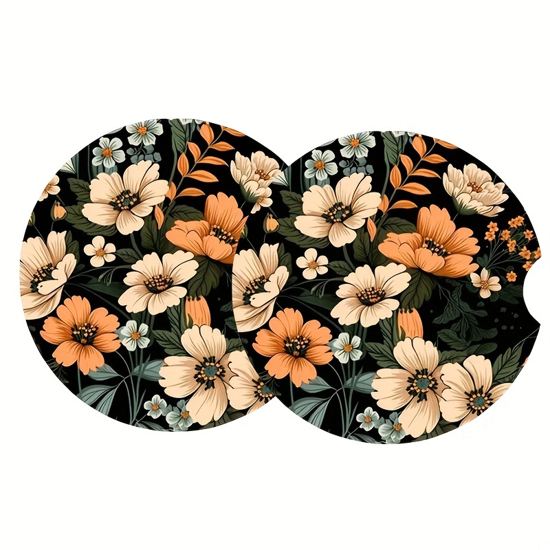Flower Car Coasters Home Dining Table Water Cup Coasters - Temu