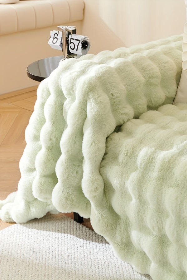 Soft Thickened Faux Rabbit Fur Sofa Blanket – painevida