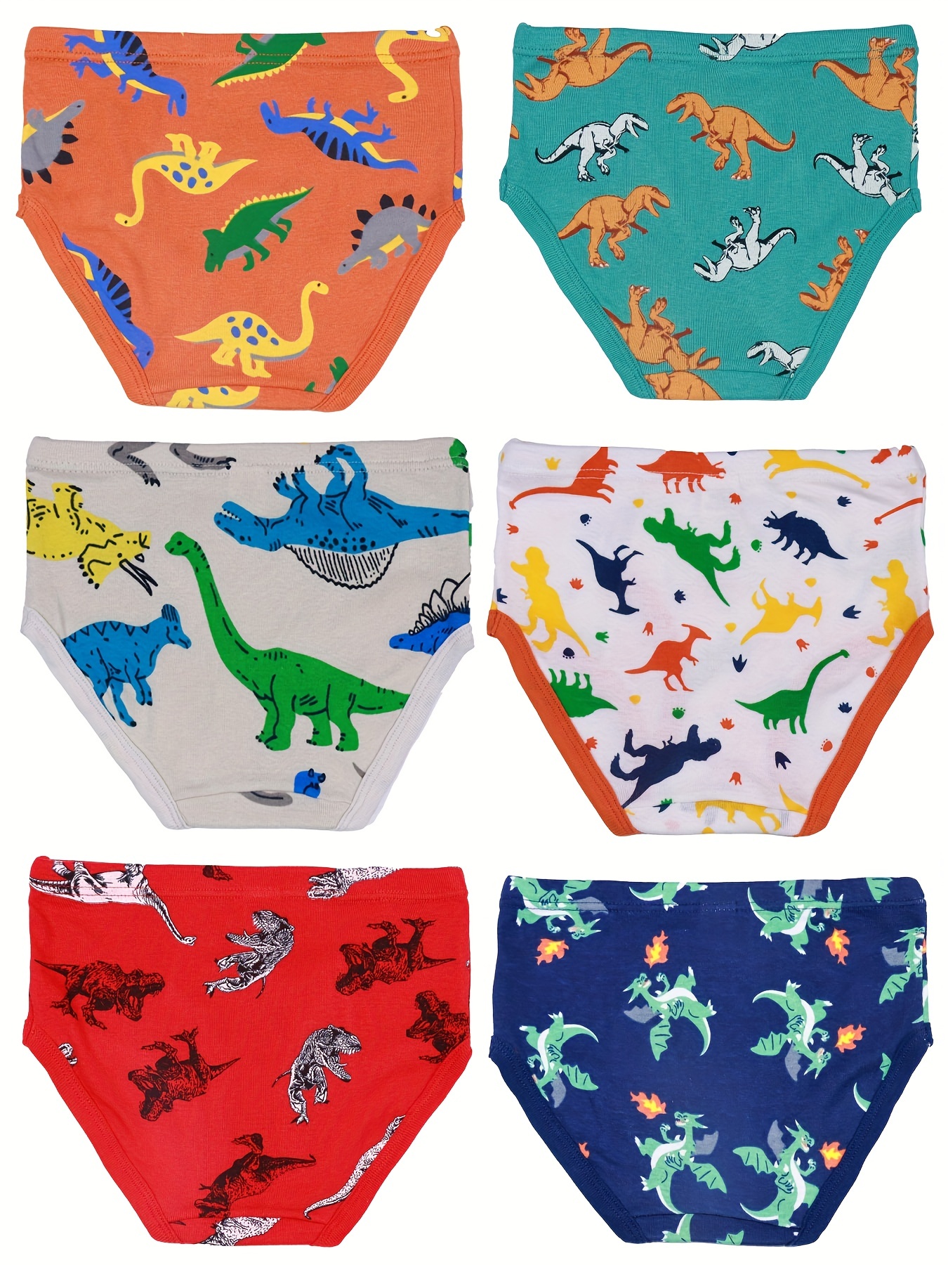 HAOAN Baby Soft Panty Cotton Underwear Little Boys Dinosaur Briefs Toddler  Undies Children Truck Panties(Pack of 3)-3T