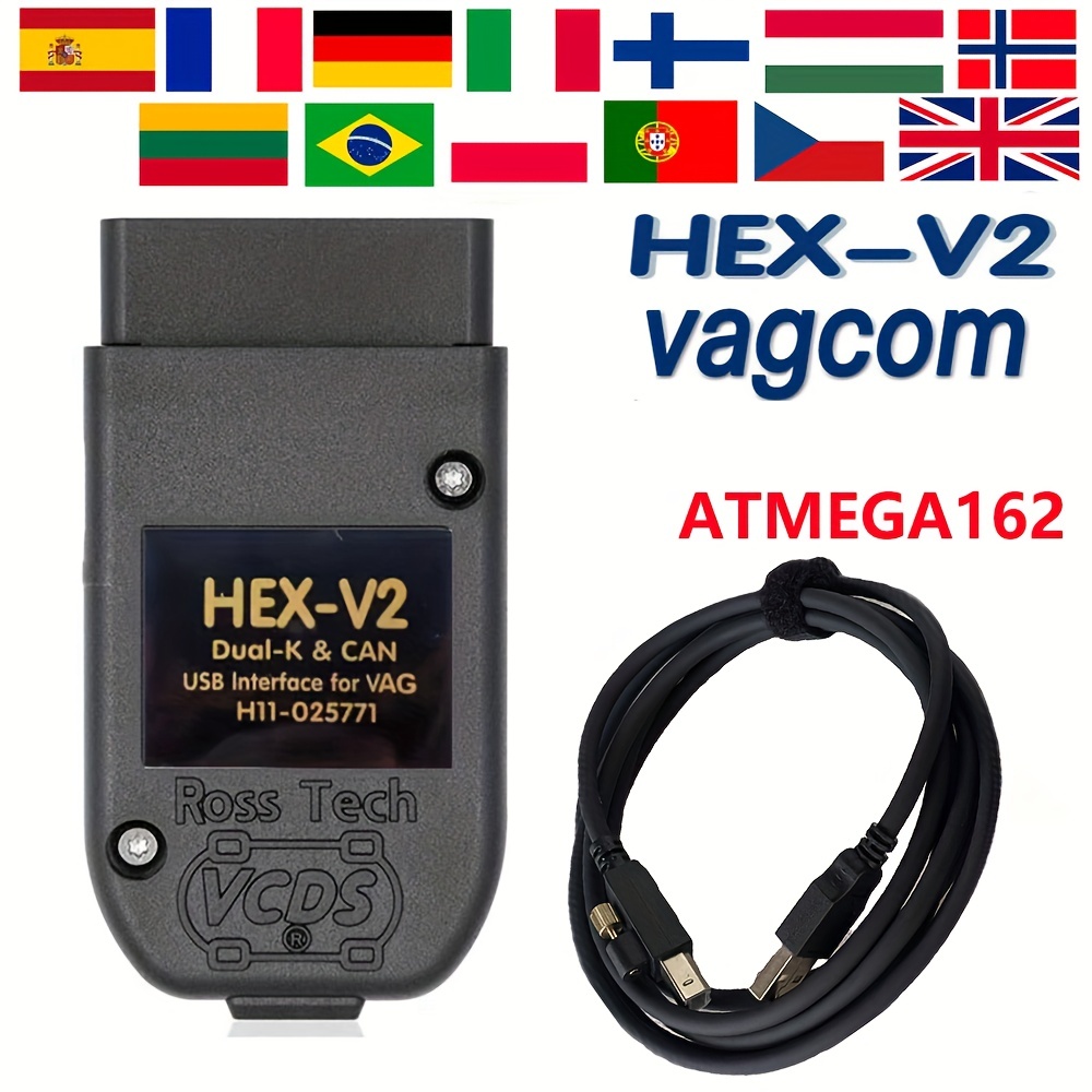 Popular VAG COM 23.11 HEX-V2 VAGCOM OBD USB Interface Scaner FOR