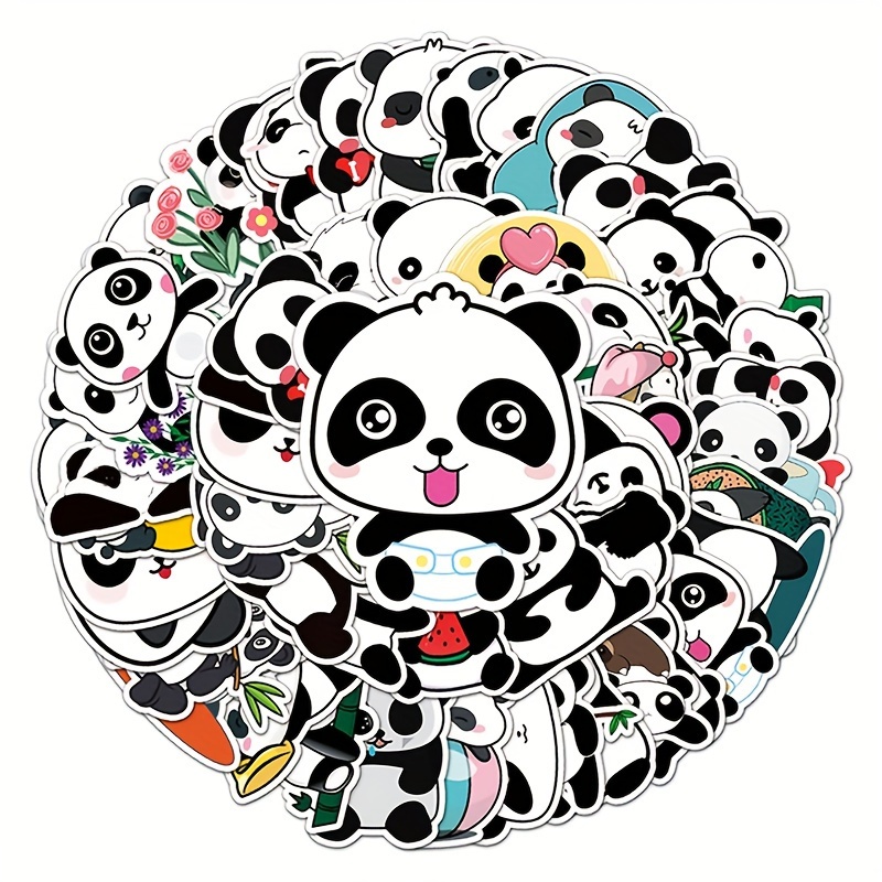 Panda Stickers Cartoon Cute Animal Waterproof Self adhesive - Temu