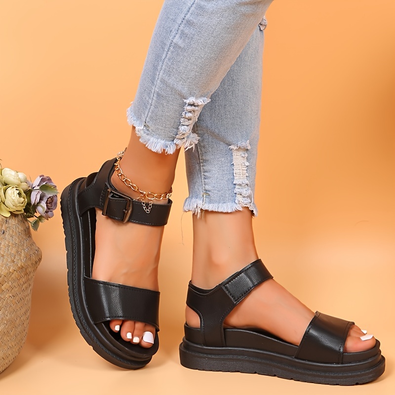 Women's Platform Wedge Sandals Open Toe Elastic Cross Strap - Temu Canada