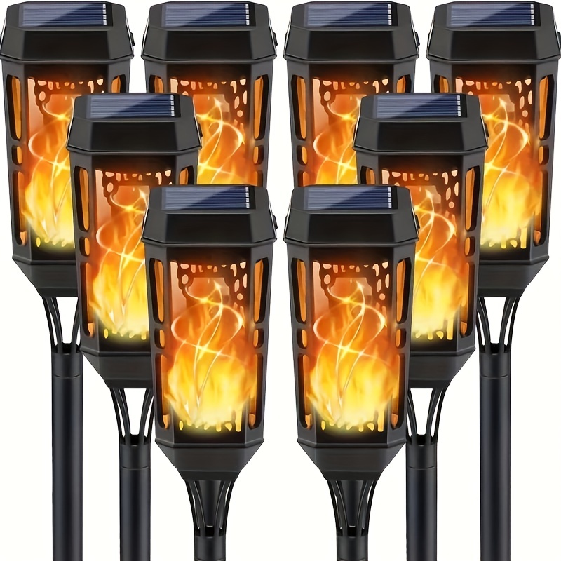 

6pcs 12 Led Solar Retro Flame Light, Outdoor Waterproof Landscape Decorative Lawn Light, Twinkle Flame Torch, Outdoor Pathway, Yard Decoration, Garden Pathway Pathway Yard Light