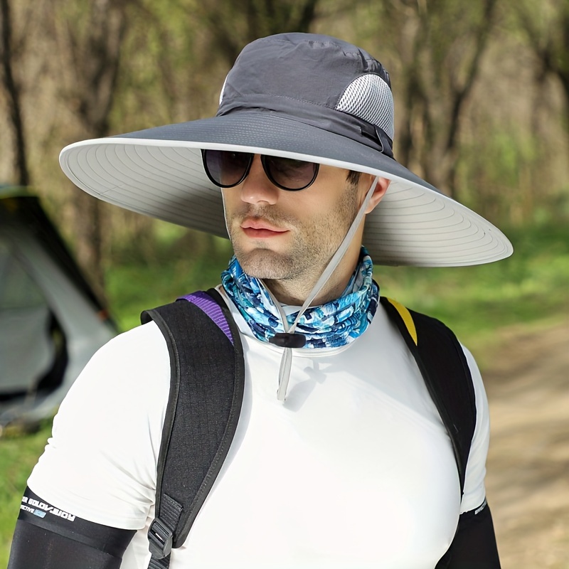 Waterproof Wide Brim Sun Hat UV Protection Bucket Cap Hiking Fishing Safari  Men 