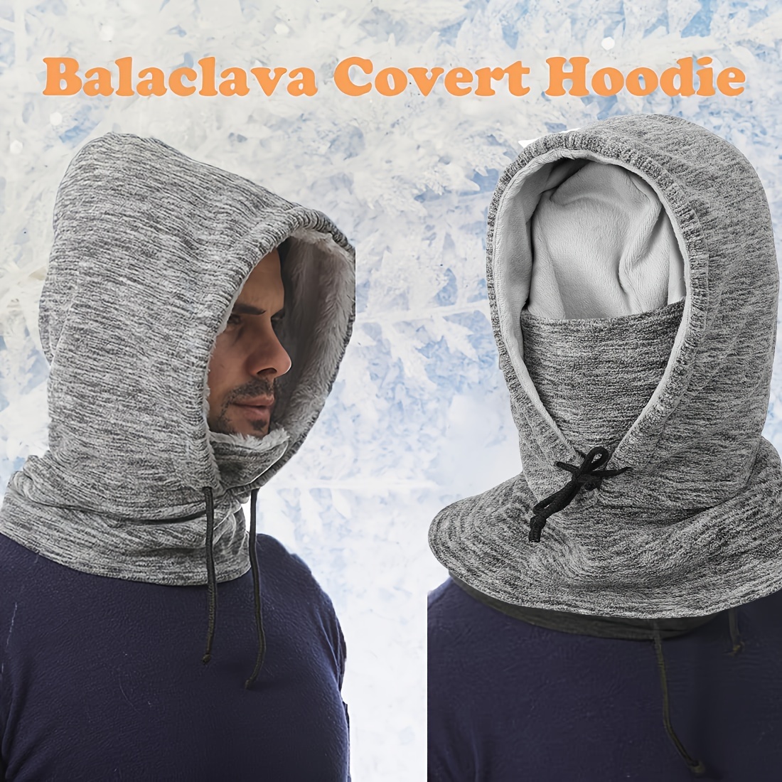 Single Hole Balaclava Hooded Face Mask Hat Blend Fleece - Temu Canada