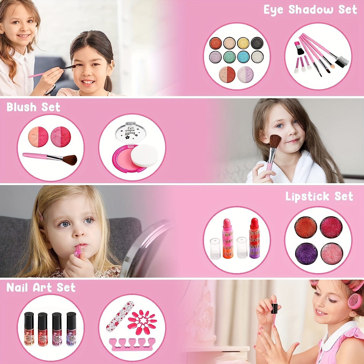 Rose Red Kids Makeup Kit Non toxic Washable And Perfect For - Temu