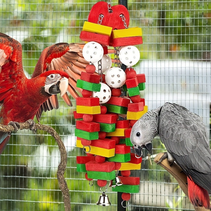 Grand Oiseau Perroquet Jouets Oiseau Jouet À Mâcher En Bois - Temu Belgium