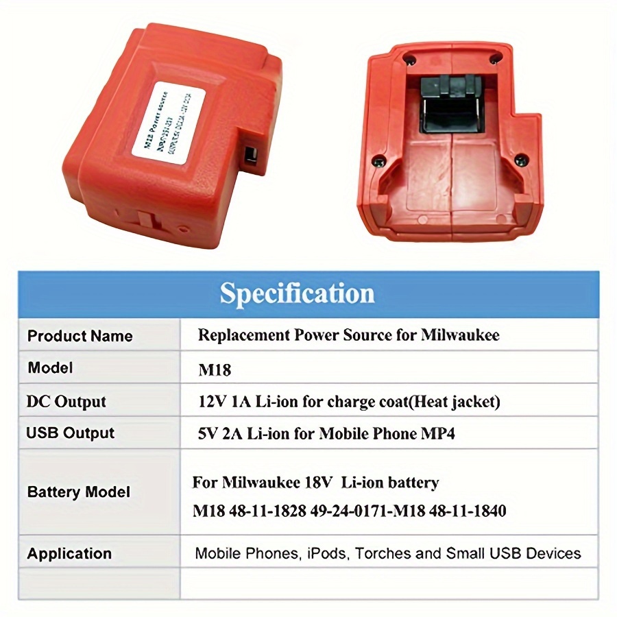 Pc Battery Adapter 14.4v 18v M18 M12 49 24 2371 Li - Temu Canada