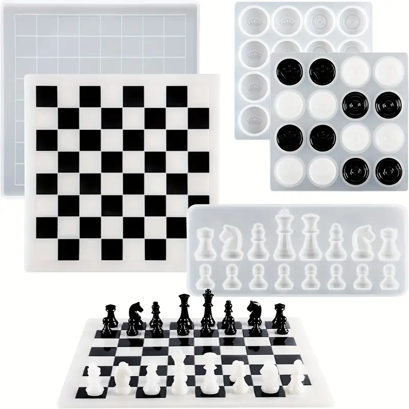 Chess Board Game Silicone Resin Mold chess Piece Molds For - Temu