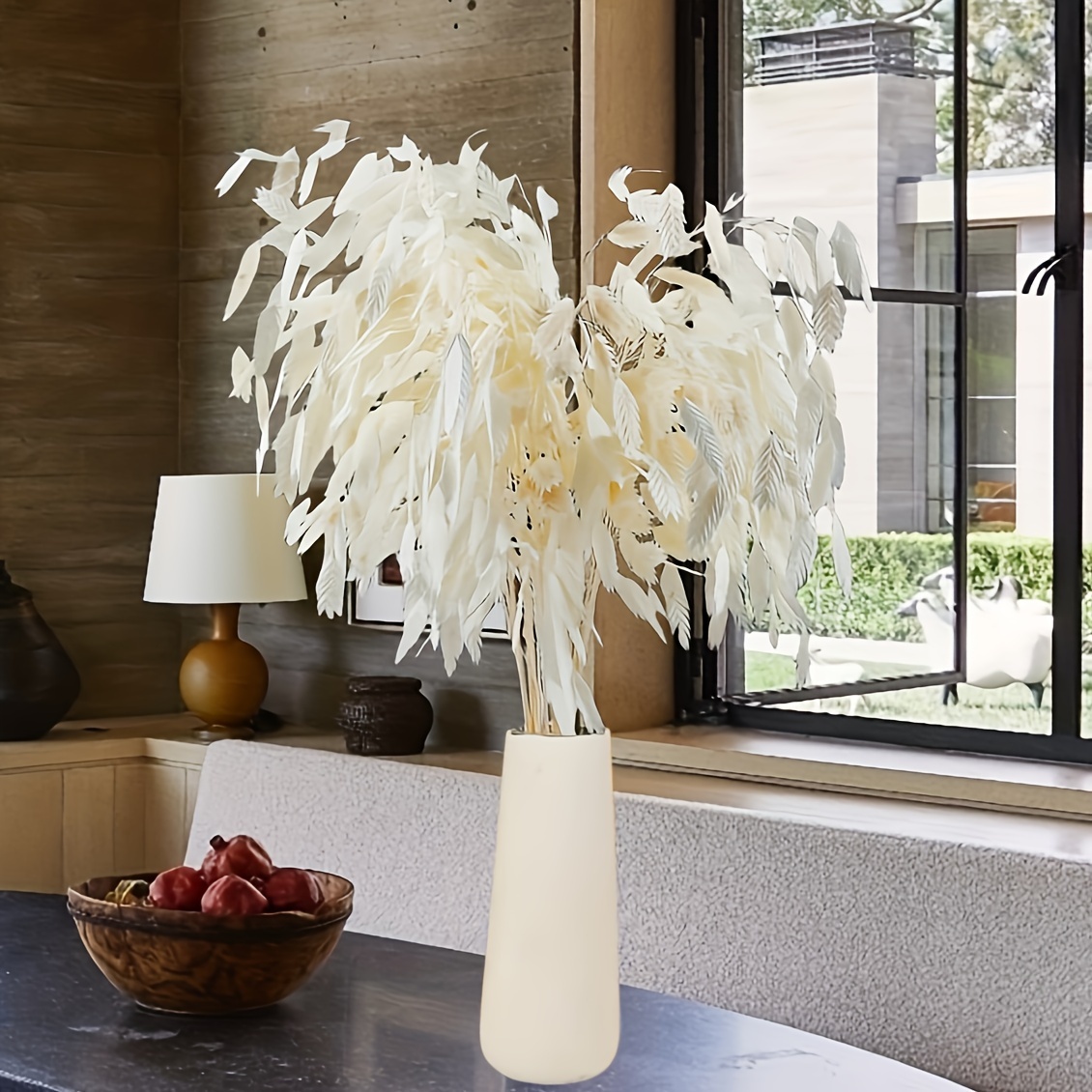 Decoración floral de flores secas naturales, combinación de ramo de flores  secas artificiales con jarrón adecuado para decoración de arreglos florales