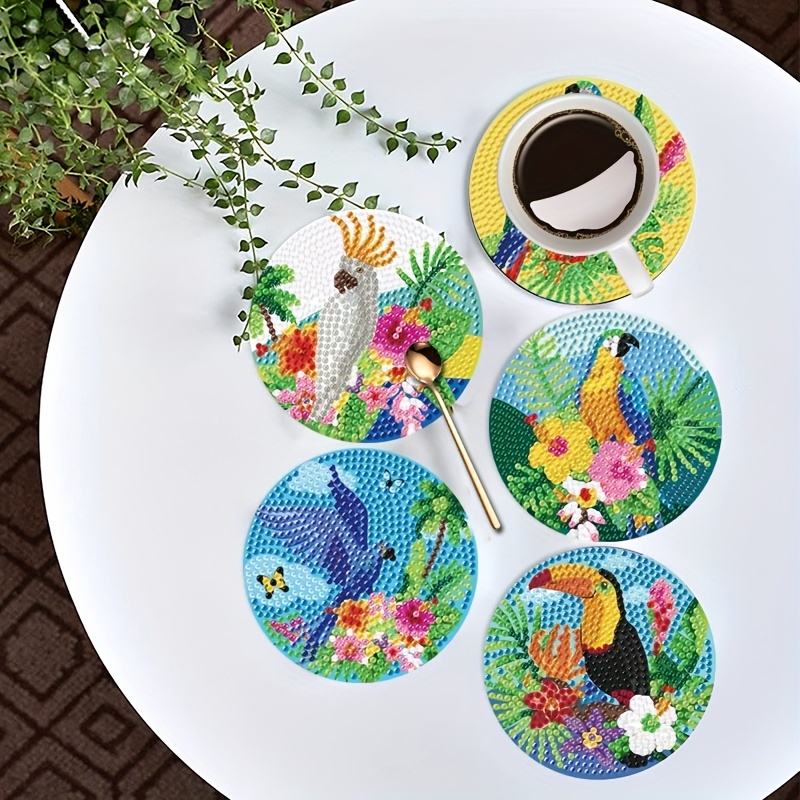 Flower Bird And Cup Pattern Artificial Diamond Painting Kit - Temu