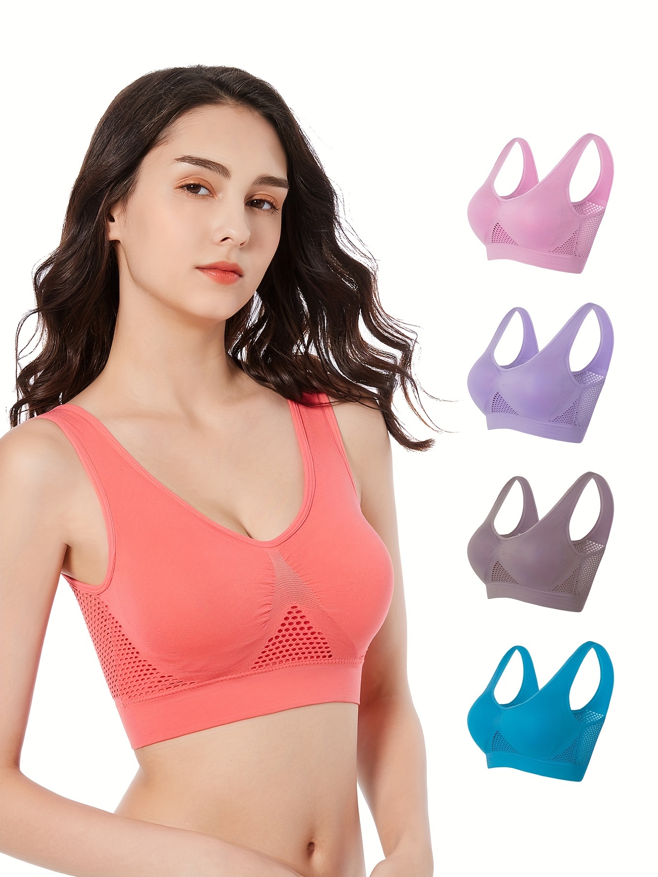 Different Solid Color Wireless Seamless Sexy V Shape Neckline