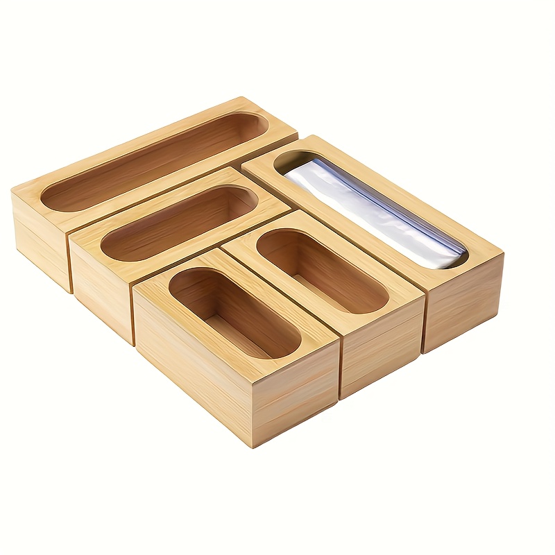 1PC Bag Storage Organizer for Kitchen Drawer, Bamboo Ziplock Bag