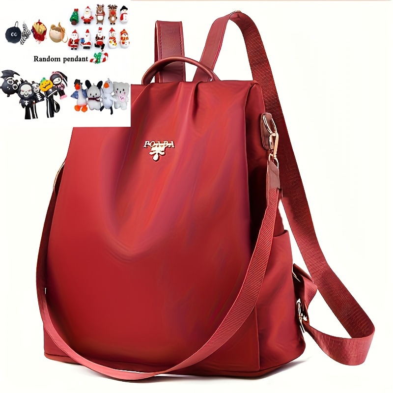 Simple Color Contrast Large Capacity Preppy Backpack, Nylon Lightweight  School Campus Daypack, Fashion Travel Commuter Bag - Temu Bahrain